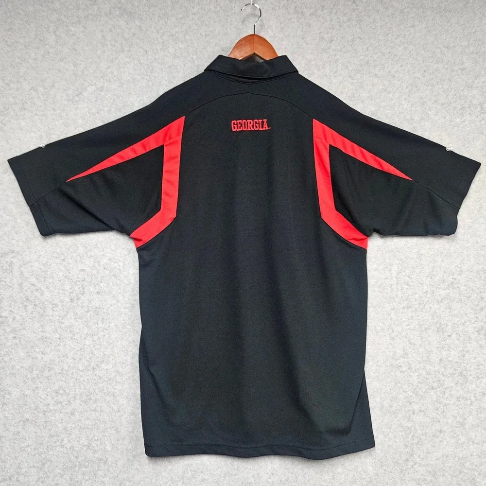 Nike Polo Shirt Mens XL Black Georgia Bulldogs Team NikeFIT DRY Colorblock
